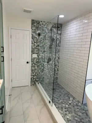 Green Sage Bathroom Renovation by PLF Design & Remodeling