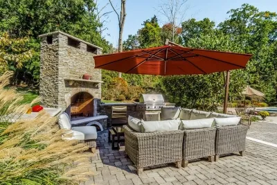 Fire pits and Fireplaces — Landscape Design project by Apple Tree Landscapes, Inc.