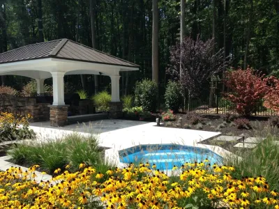 Pavilion and Outdoor Kitchen - Perfect for Entertaining — Landscape Design project by Apple Tree Landscapes, Inc.