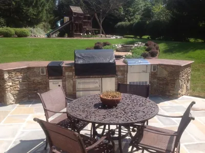 Built in Barbecues and Outdoor Kitchens — Landscape Design project by Apple Tree Landscapes, Inc. in Basking Ridge