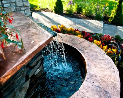 Custom Water Feature — Landscape Design project by MT Carpenter Landscape Inc.