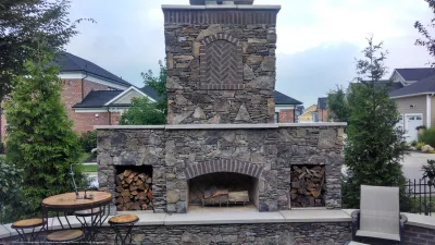 Outdoor Chimnea by Myers + Co. Landscape Architecture