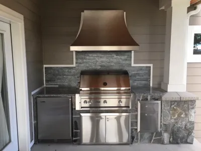 Outdoor Kitchen and Outdoor Fireplace — Landscape Design project by Nature Perfect Landscape And Design