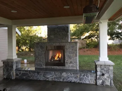 Outdoor Fireplace — Landscape Design project by Nature Perfect Landscape And Design