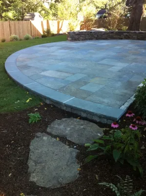 Needham Residence - Circular Bluestone Patio by Nawada Landscape Design, Inc.