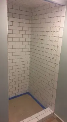 3ft by 3ft Custom Shower Stall and Ceiling with Subway Tiles — Home Renovation & Remodeling Services project by West Home Services & Remodeling Llc