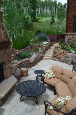 Design - Build Mountain Home Landscape in Eagles Nest by Neils Lunceford, Inc.