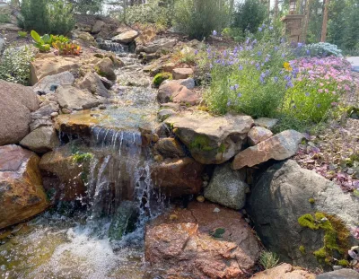 Design - Build Landscape Double Waterfall — Landscape Design project by Neils Lunceford, Inc. in Breckenridge