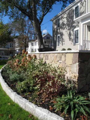Medford Patio and Steps to Porch by Nilsen Landscape Design, LLC