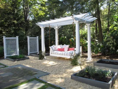 Cambridge Custom Pergola and Swing by Nilsen Landscape Design, LLC