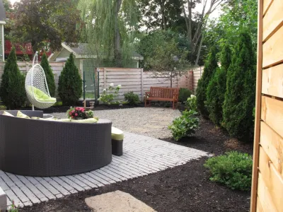 Jamaica Plain No Lawn Backyard by Nilsen Landscape Design, LLC