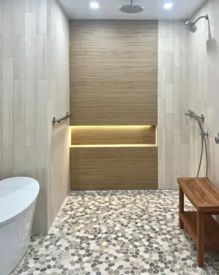 Accessible Bathroom Design by Grain & Steel Contracting LLC