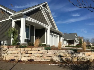 Anderson Outcropping Walls with Mixed Gardens — Landscape Design project by Omega Brick & Landscaping in Grand Rapids