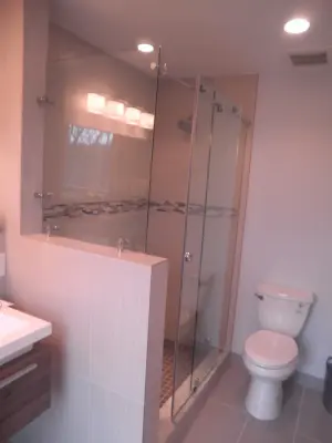 Skyline single-panel shower door slider — Window Installation & Replacement project by Vienna Glass Company