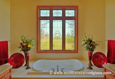 Stained Glass for Bathrooms — Window Installation & Replacement project by Stained Glass San Antonio