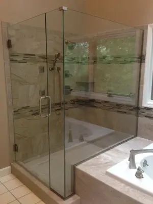 Personalized Shower Enclosure — Window Installation & Replacement project by Illinois Valley Glass & Mirror