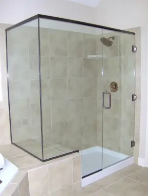 Shower without Frames — Window Installation & Replacement project by Quality Glass & Mirror