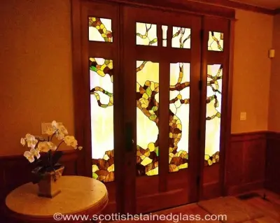 Stained Glass Door Inspired by Greene & Greene — Window Installation & Replacement project by Fort Worth Stained Glass
