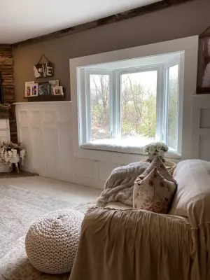 Bow Window in the Living Room — Window Installation & Replacement project by Universal Windows Direct