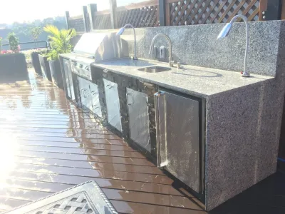 Modern Sleek Outdoor Kitchen — Landscape Design project by Outdoor Living Of NJ in Hoboken