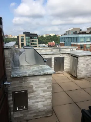 Modern Roof Top Outdoor Kitchen — Landscape Design project by Outdoor Living Of NJ in Hoboken