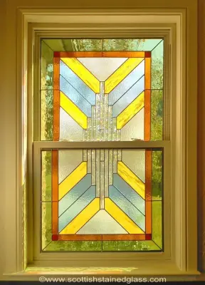 Stained Glass Kitchen Window in Prairie Style — Window Installation & Replacement project by Fort Worth Stained Glass