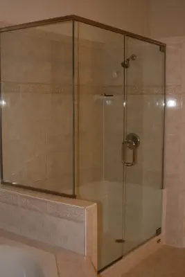 Transparent Shower Partitions — Window Installation & Replacement project by Illinois Valley Glass & Mirror