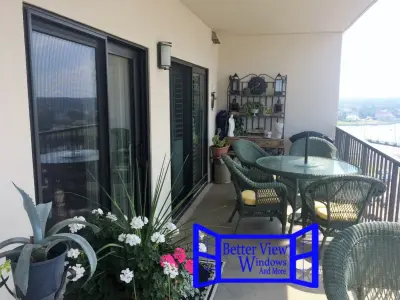 Condo Glass Sliding Doors — Window Installation & Replacement project by Better View Windows And More, LLC