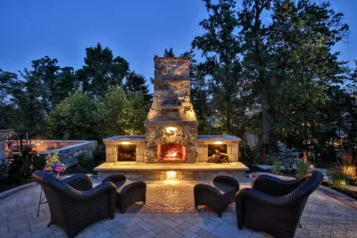 Outdoor Fireplaces — Landscape Design project by PA Landscape Group Inc