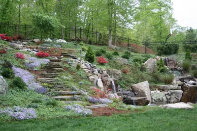 Taming a slope — Landscape Design project by Peter Bochenek And Associates, Inc. in Chapel Hill