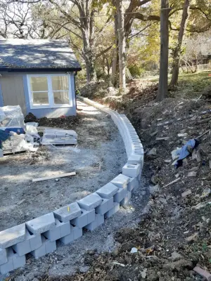 Constructed a segmental block retaining wall — Kitchen Remodeling project by Diamond Design & Build LLC