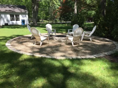Duneland Beach Fire Pit — Landscape Design project by Planned Environment Associates