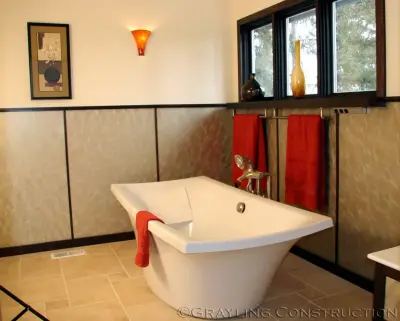 Asian-inspired Master Bathroom by Grayling Construction