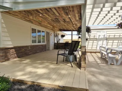 Goldenridge Porch & Patio — Landscape Design project by PLANT Design Group