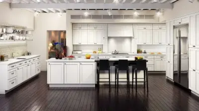 Contemporary White Kitchen — Kitchen Remodeling project by Big Wood Cabinets, LLC