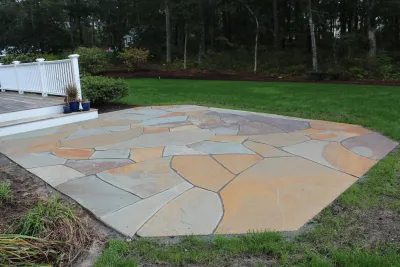 Harwich Mosaic Patio — Landscape Design project by Ponderosa Landscaping & Stonework
