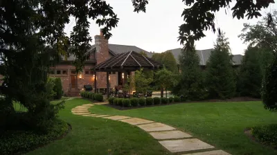 Des Peres MO- Pool & Louvered Pergola Roof by Poynter Landscape Architecture & Construction