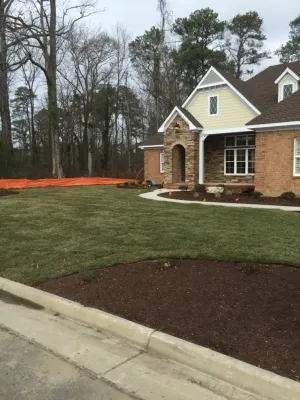 New construction landscape installation — Landscape Design project by Premiere Landscape Design in Virginia Beach