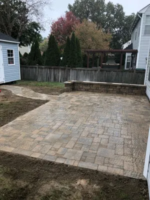 paver patio in Chesapeake — Landscape Design project by Premiere Landscape Design