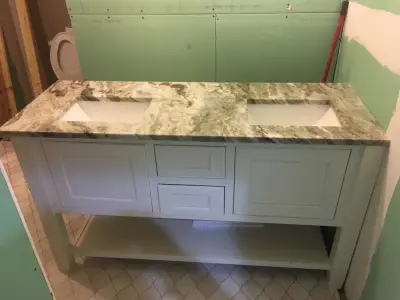 Fantasy Brown Dressing Table — Kitchen Remodeling project by HD Granite