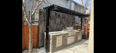 Culinary and bathing spaces, grilling area — Kitchen Remodeling project by Mathis Tile & Stone