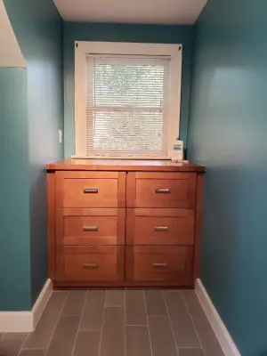 Azure Hue Bathroom Renovation — Kitchen Remodeling project by The Bath Shop