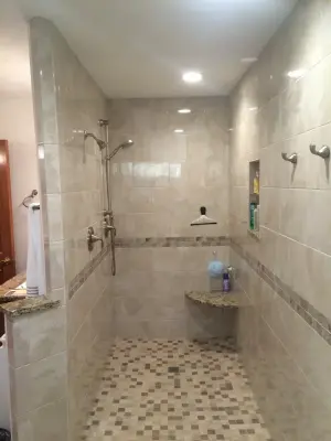 Opulent Doorless Walk-in Shower by Bathroom And Kitchen Services, LLC