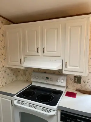 Classic White Kitchen Cabinet Refacing for Manufactured Homes — Kitchen Remodeling project by Emerald City Custom Cabinets