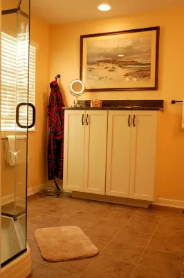 Spacious Neo Angle Shower in Master Bathroom — Kitchen Remodeling project by Bathroom And Kitchen Services, LLC