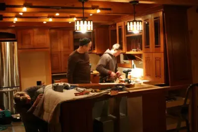 Moore Log Cabin Renovation — Kitchen Remodeling project by Dunamis Interiors Inc.
