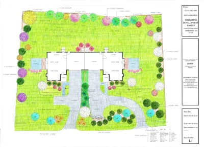 Duplex 1 Taylor Lane Dover MA — Landscape Design project by Richard Kattman Landscape Architecture in Dover