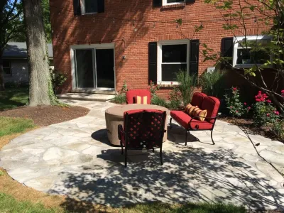 Bluestone Flagstone Patio Extension — Landscape Design project by Ringers Landscape Services, Inc. in Barrington