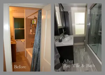 Gray Tones Bathroom — Kitchen Remodeling project by Ray Tile & Bath