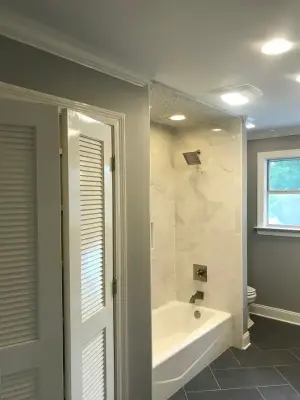 Marble Tile Shower Project — Kitchen Remodeling project by Northshore Renovations